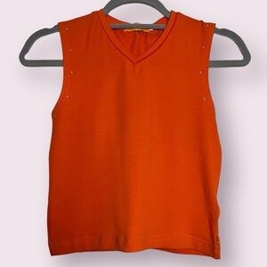 hB:Brats_01 Orange Vneck Crop Top Large
